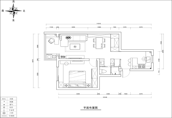 浦东新区齐八小区70㎡公寓简约风格装修