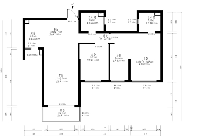 长宁区东方剑桥120㎡公寓新中式风格装修