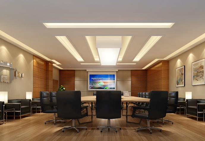 恒通驾校2500m²新中式办公室装修设计